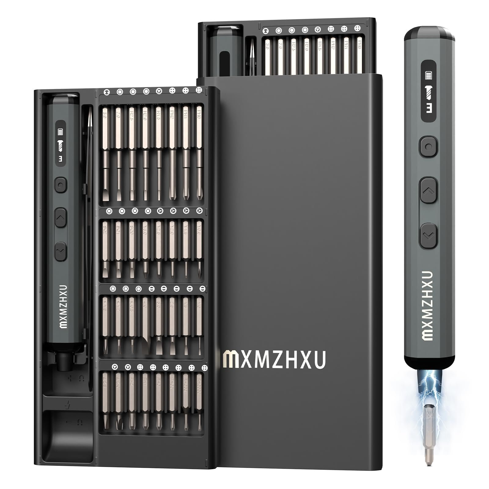 Електрична викрутка MXMZHXU, 68-в-1, з 64 магнітними бітами, 4 світлодіодними лампами, для ноутбуків, телефонів, окулярів, клавіатур, годинників, навушників, фото №1