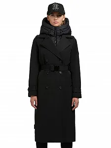 Тренч Khujo Elena-YM Жіночий Зимовий Теплий з Поясом та Знімним Коміром - Фото 1