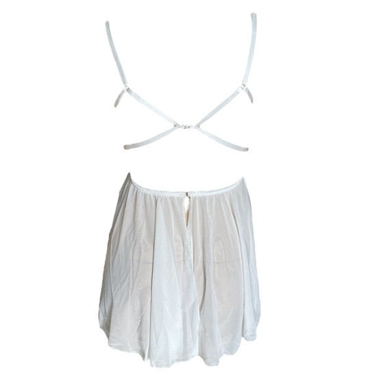 Женский пеньюар Белая Роза L-XL Yiyue стринги в комплекте белый, фото №2 Женский пеньюар Белая Роза L-XL Yiyue стринги в комплекте белый, фото №2