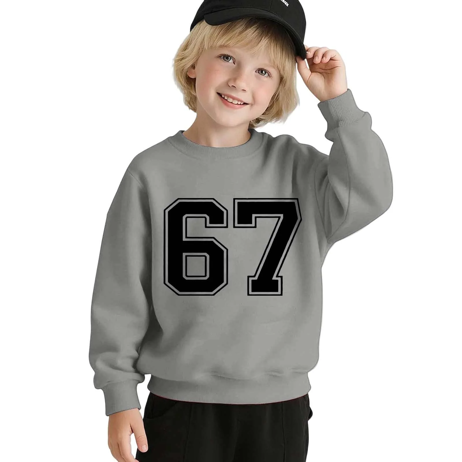 Детский пуловер с длинными рукавами для девочки, повседневная толстовка с круглым вырезом и принтом, мягкая и удобная смесь материалов, удобная детская спортивная одежда для повседневной носки, игр и школы, фото №2