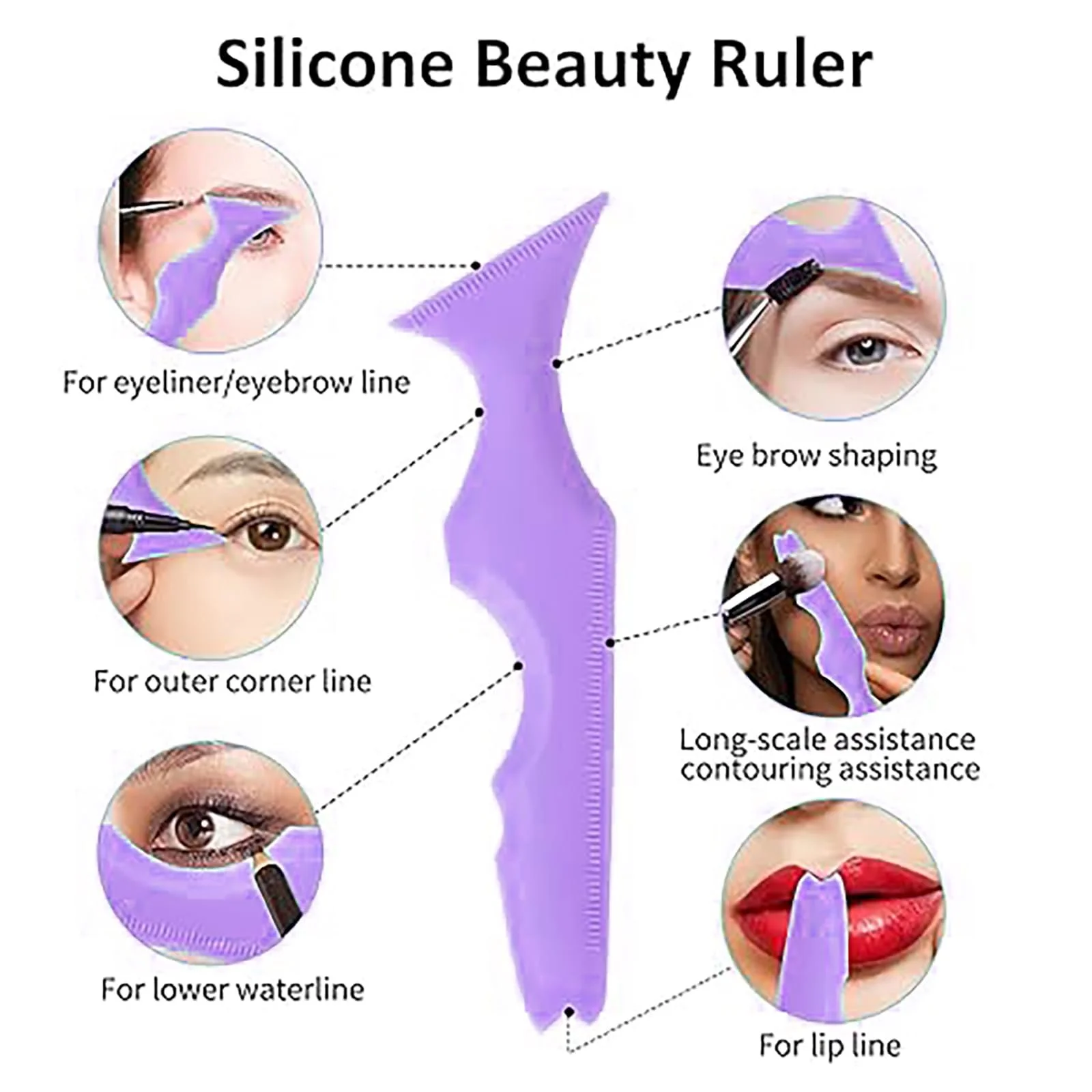 Трафарет Ryaupy Силіконовий Багатофункціональний Фіолетовий, фото №3