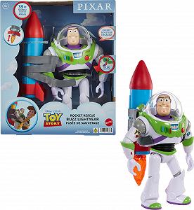 Ігрова Фігурка Mattel Disney and Pixar Toy Story Базз Лайтер 30,5 см з ракетою та 20+ звуками, Rocket Rescue Pack Buzz Pack, HTR73, різнокольоровий - Фото 1