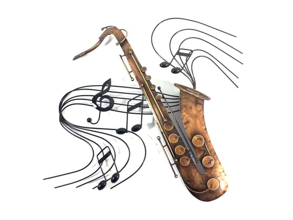 Металевий декор для стін Saxophon Musiks Pivoting 51 x 51 x 4 см, фото №1 Металевий декор для стін Saxophon Musiks Pivoting 51 x 51 x 4 см, фото №1