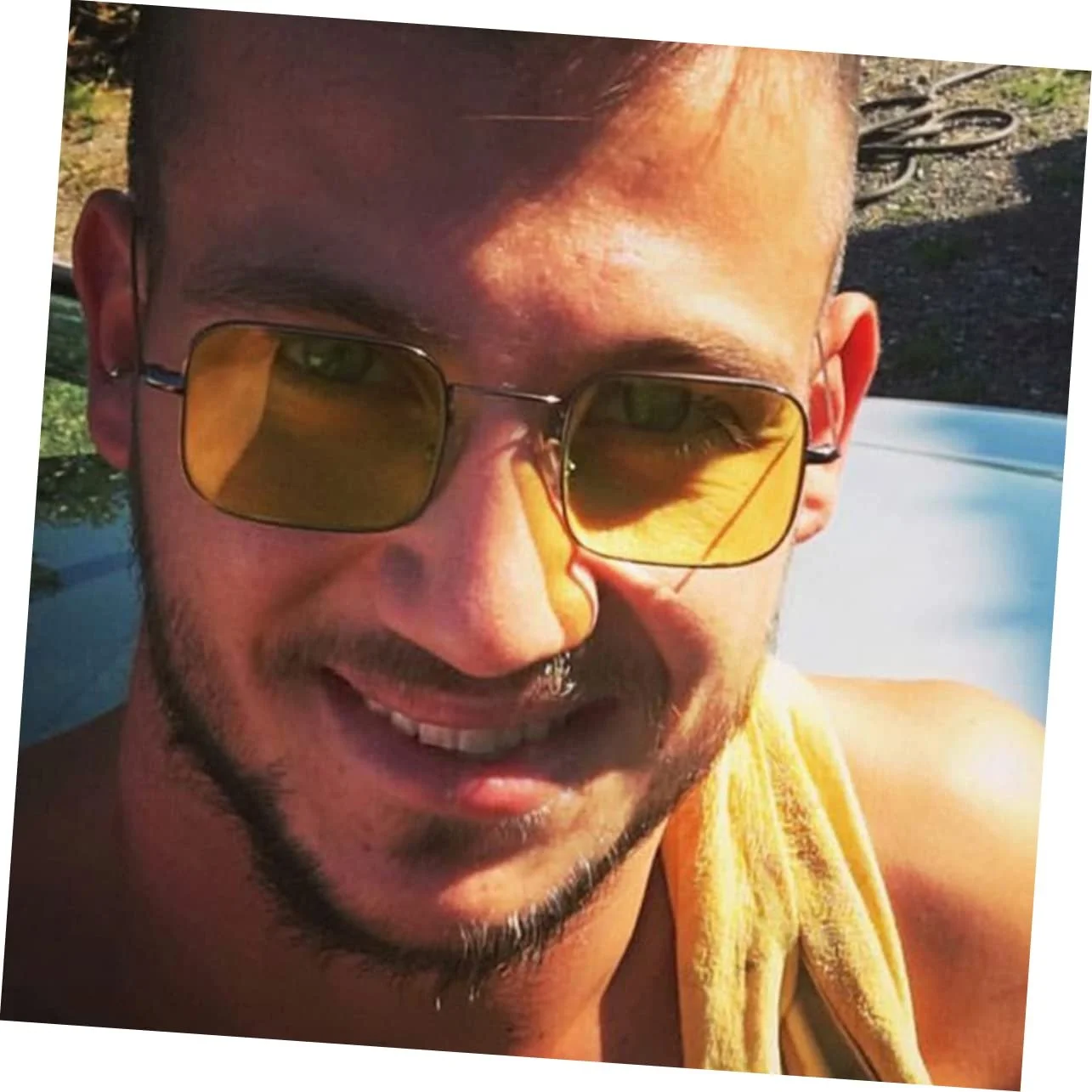 Сонцезахисні окуляри PACKOVE Квадратні Ретро Жовта оправа, фото №2