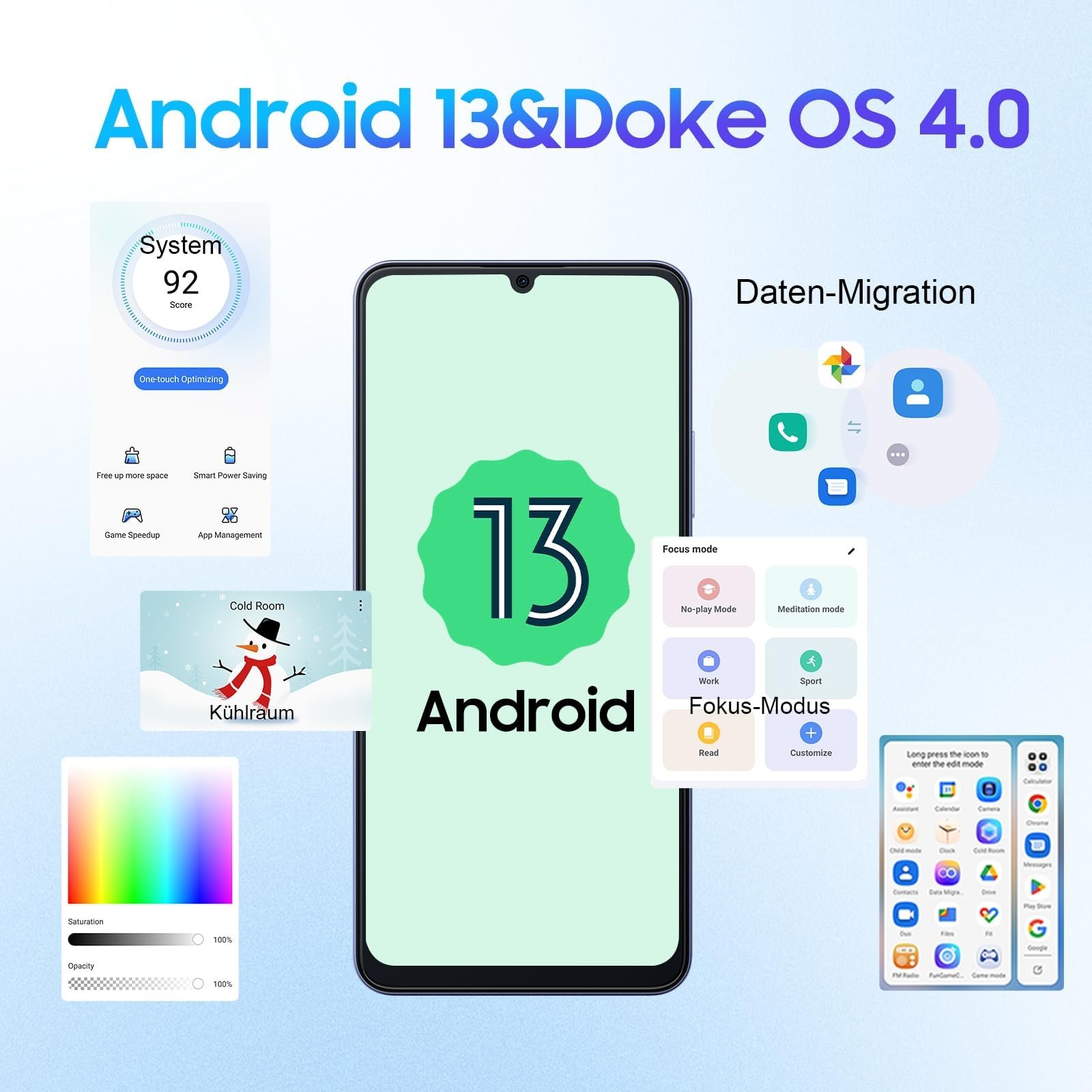 Смартфон Blackview Color 8 16GB/256GB T616 6.75" 90 Гц 50 MP 6000 мАч 4G Dual SIM Без контракта, фото №7