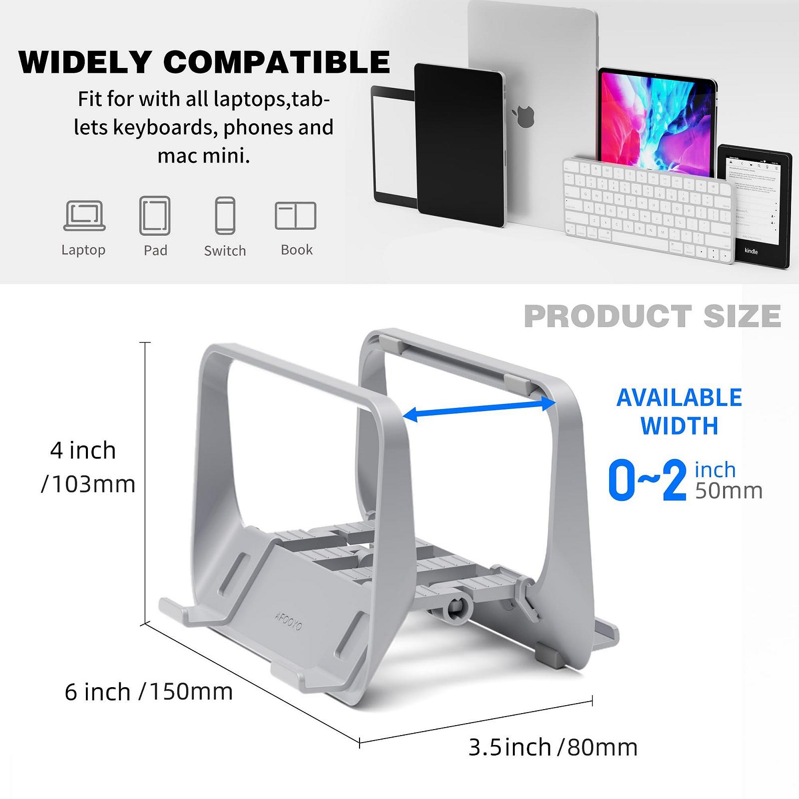 Подставка Тип Mac Mini ABS Вертикальная Настольная Серый, фото №3 Подставка Тип Mac Mini ABS Вертикальная Настольная Серый, фото №3