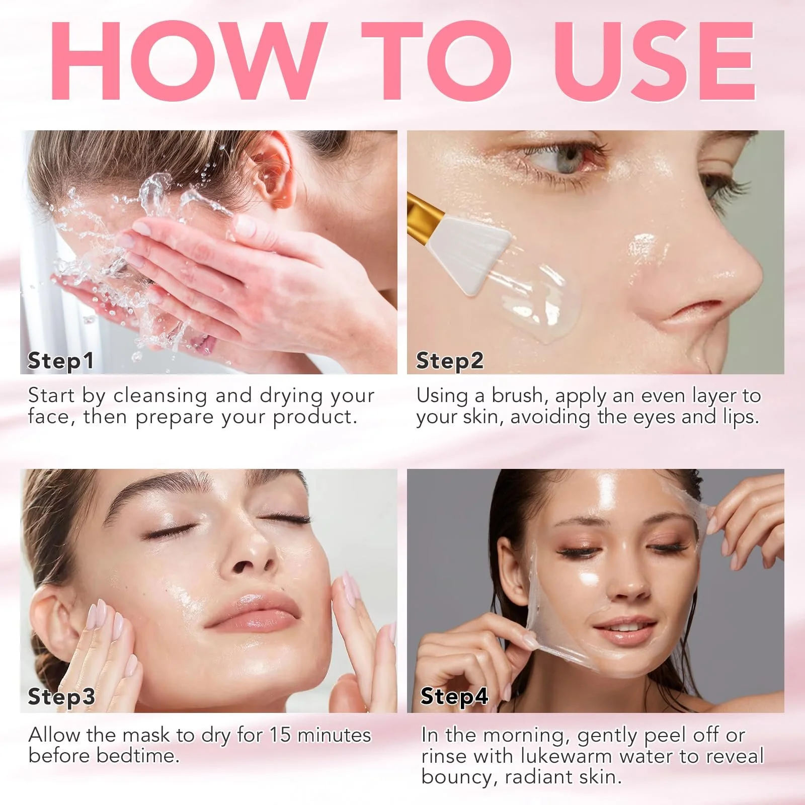 Маска для обличчя колагенова Нічна маска Collagen для обгортання, фото №4