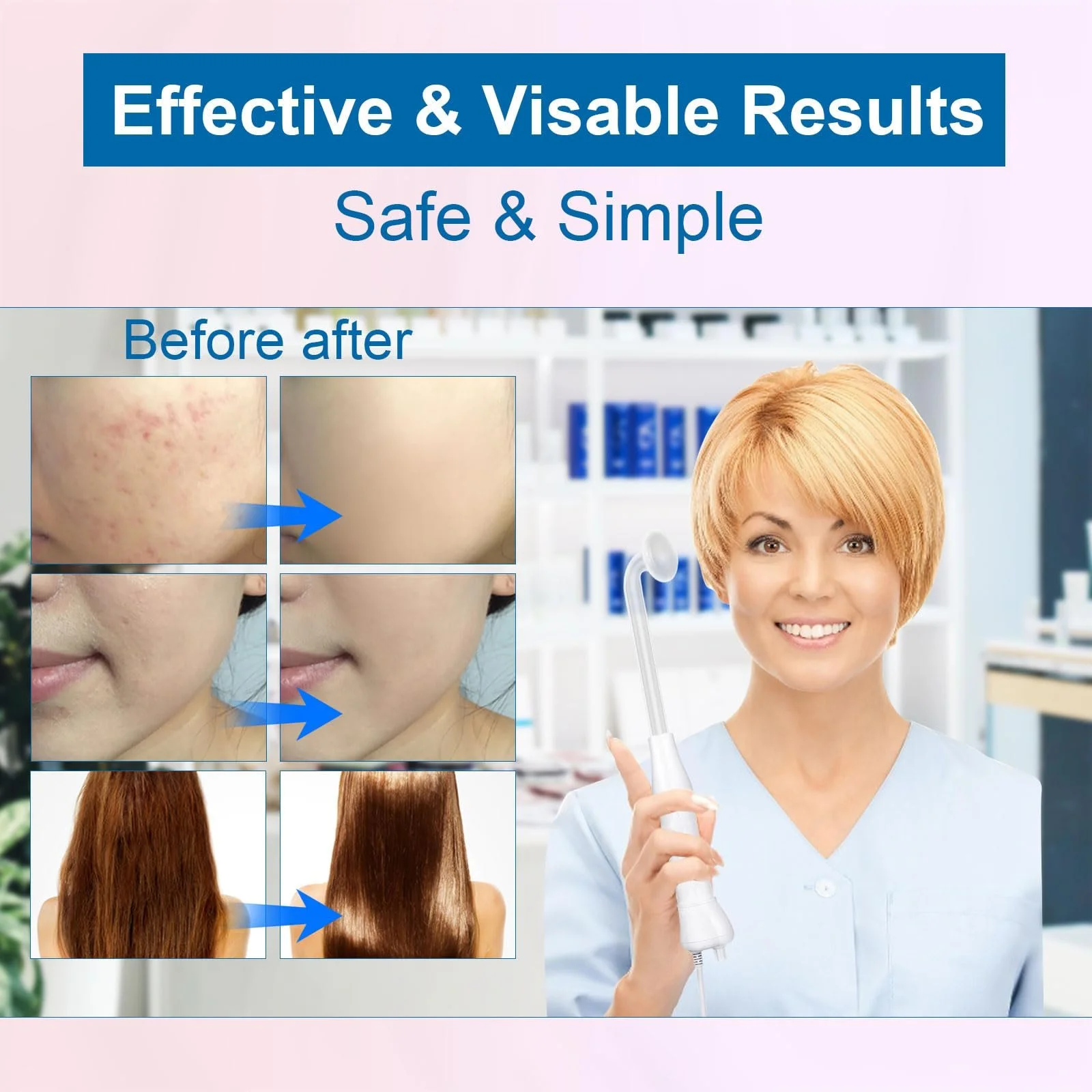 Апарат високочастотний Yofuly 4 насадки Red Neon HF, фото №5