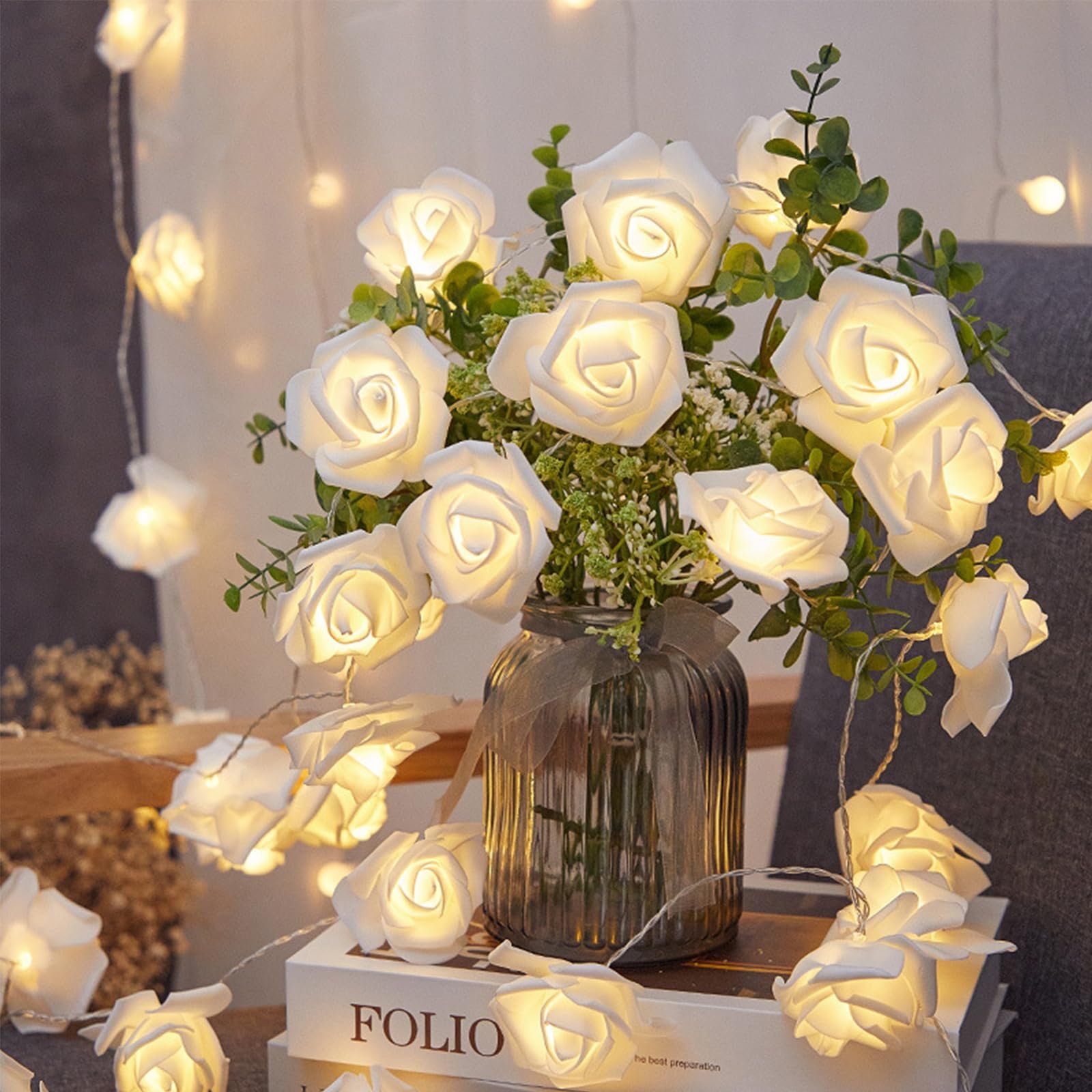 Гірлянда ENLACE Троянда 1,5 м 10 LED Теплий Білий, фото №6