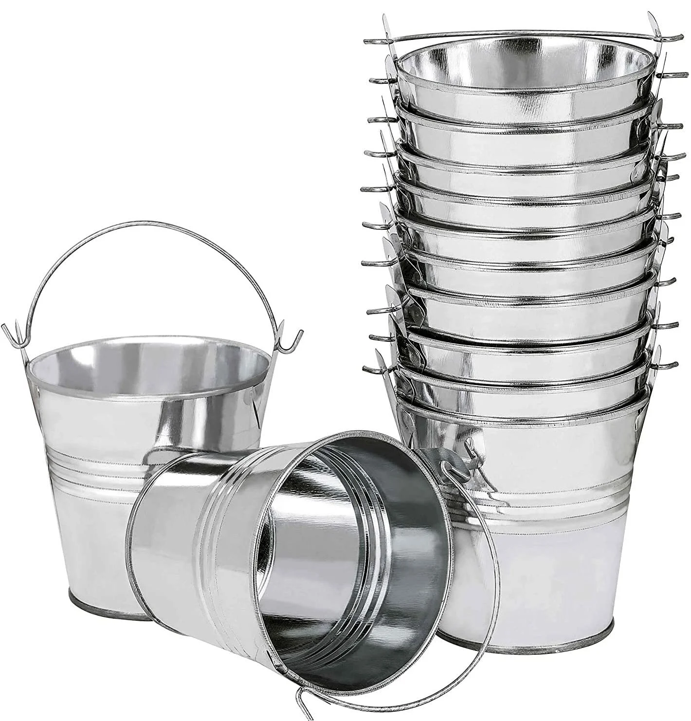 Міні-кашпо металеві LATERN Набір із 12 шт. 6 см підвісні знімна ручка Silver, фото №1 Міні-кашпо металеві LATERN Набір із 12 шт. 6 см підвісні знімна ручка Silver, фото №1