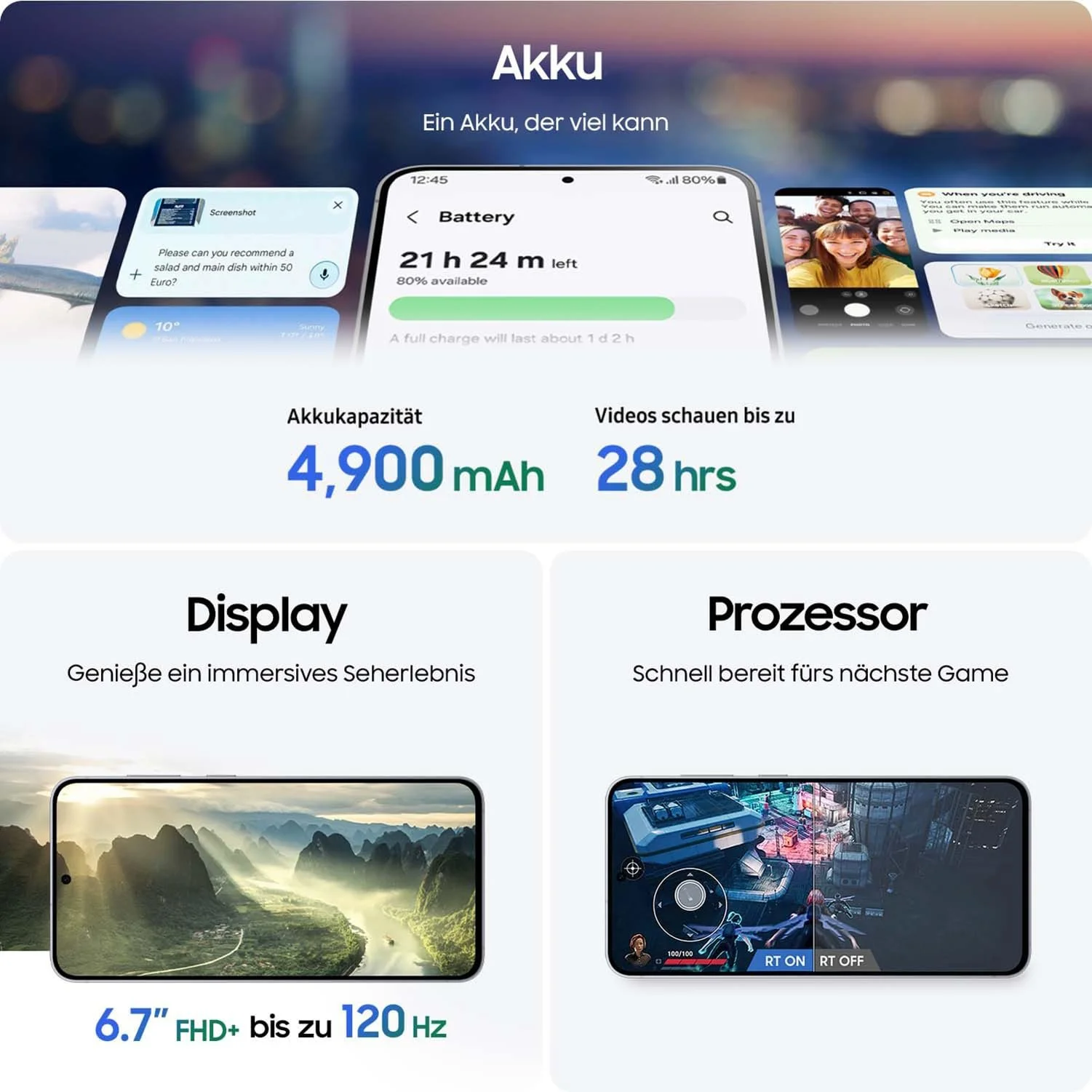 Смартфон Samsung Galaxy S25 FE з Galaxy AI, 6.7 дюймів FHD дисплей, 50 МП камера, 256 ГБ памʼяті, 8 ГБ RAM, 4900 мАг батарея, JetBlack, фото №7