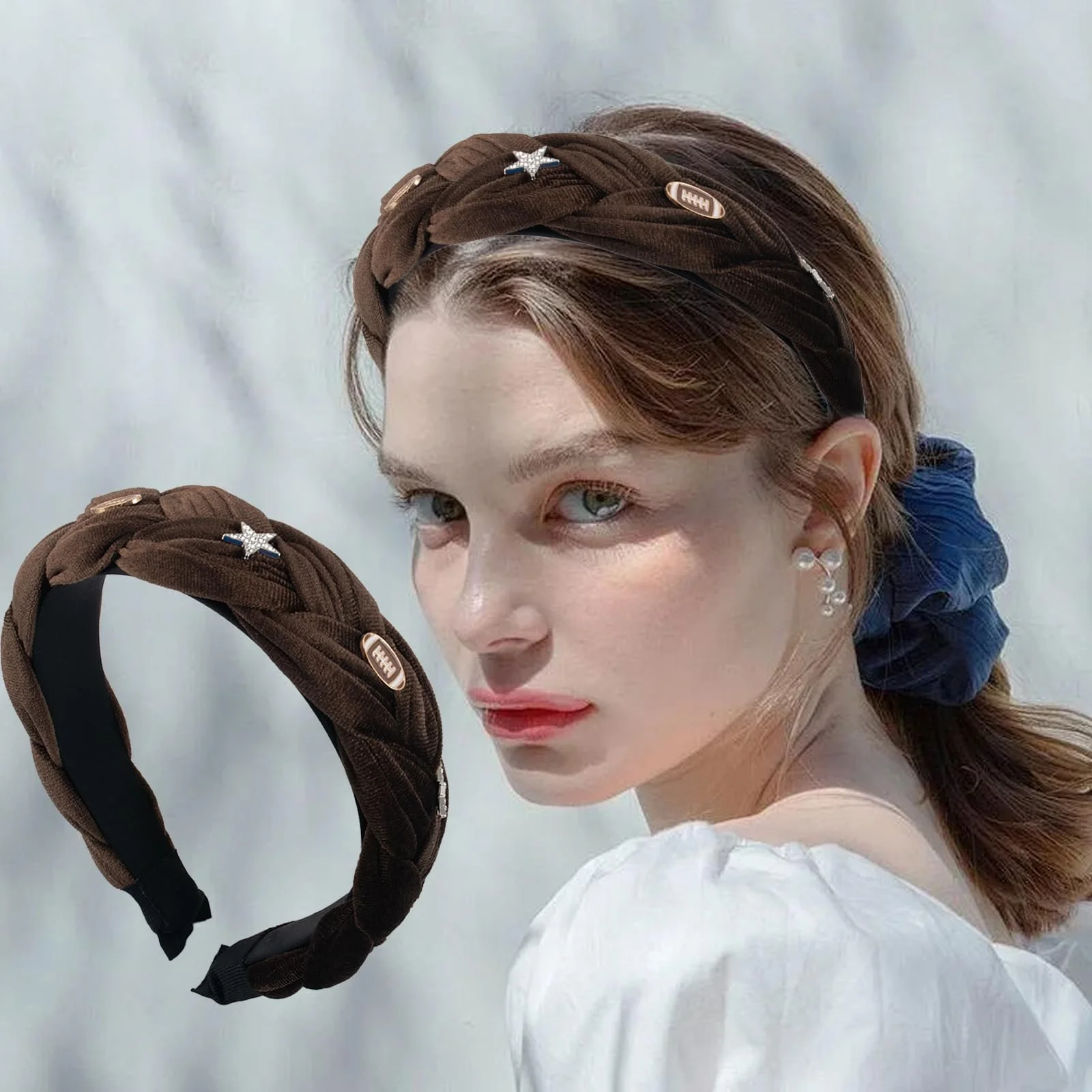 Обруч для волосся плетений для жінок, набір з 2 штук, фото №7