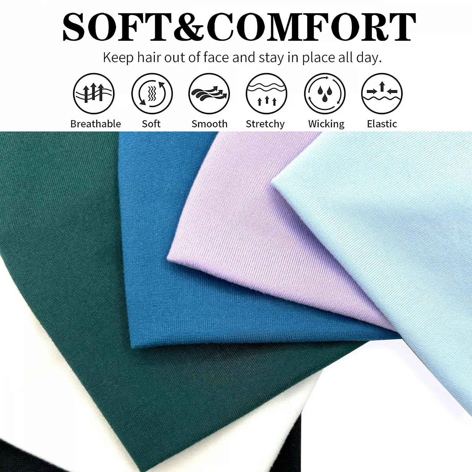 Набір з еластичних пов'язок на голову для жінок, фото №4 Набір з еластичних пов'язок на голову для жінок, фото №4