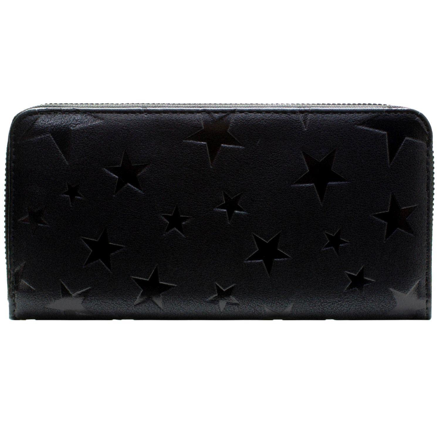 Кошелек клатч Wonder Woman Iridescent Metal Emblem Embossed Stars с карманом для монет и карт, черный, фото №3