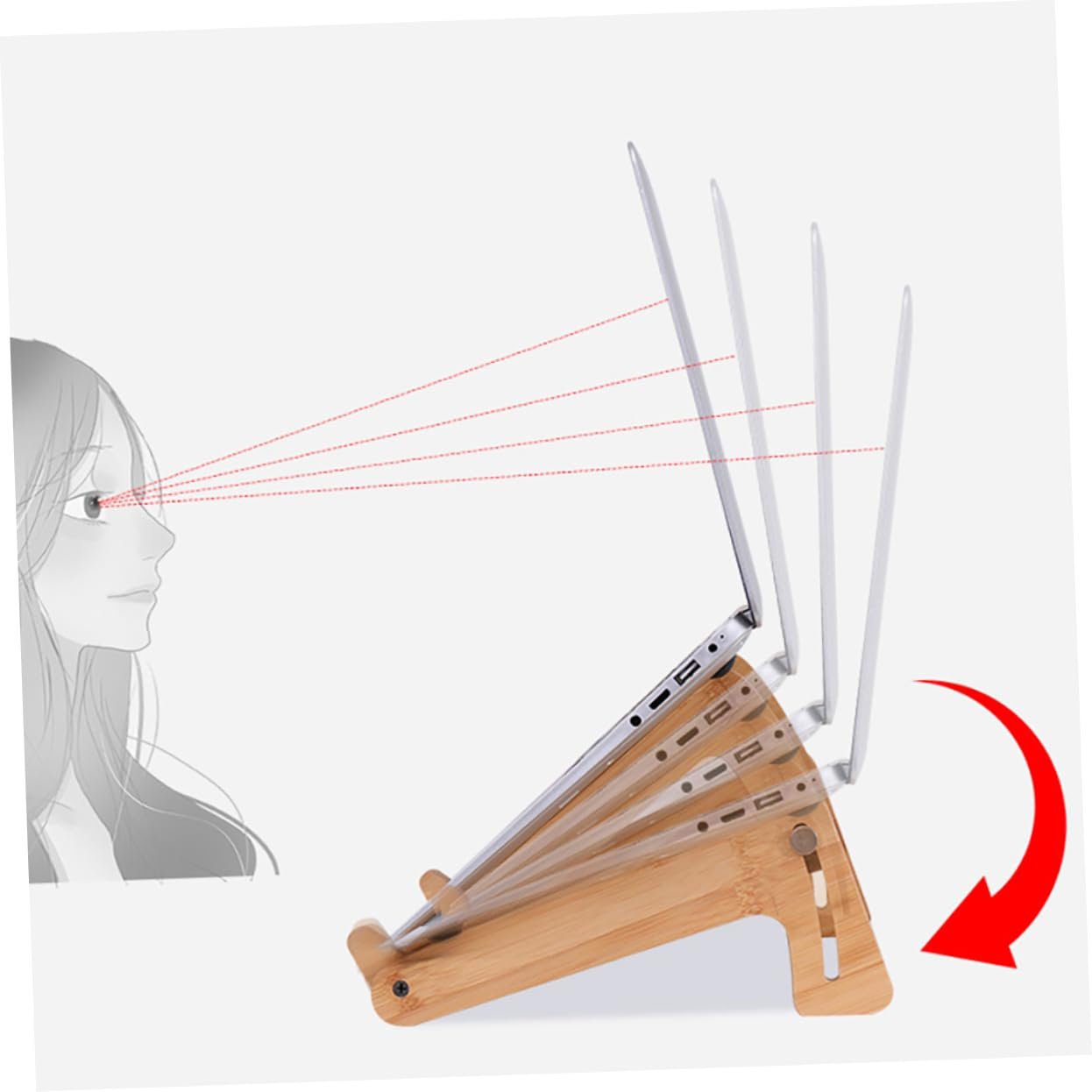 Підставка для ноутбука Uonlytech складана регульована ергономічна для покращення постави захист хребта, фото №6