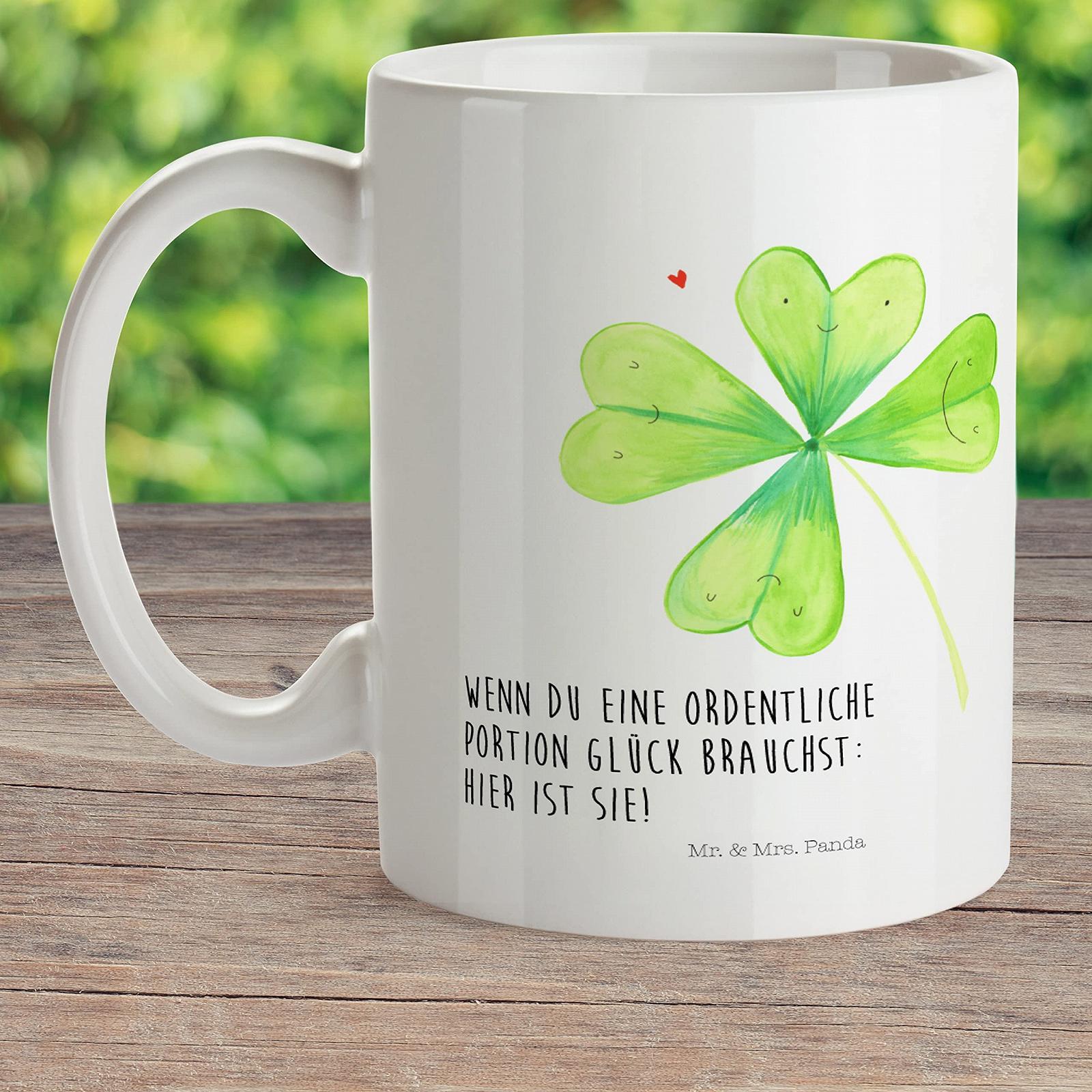 Чашка Mr. & Mrs. Panda Квітка Конюшина, пластикова чашка, щасливий талісман, фото №2