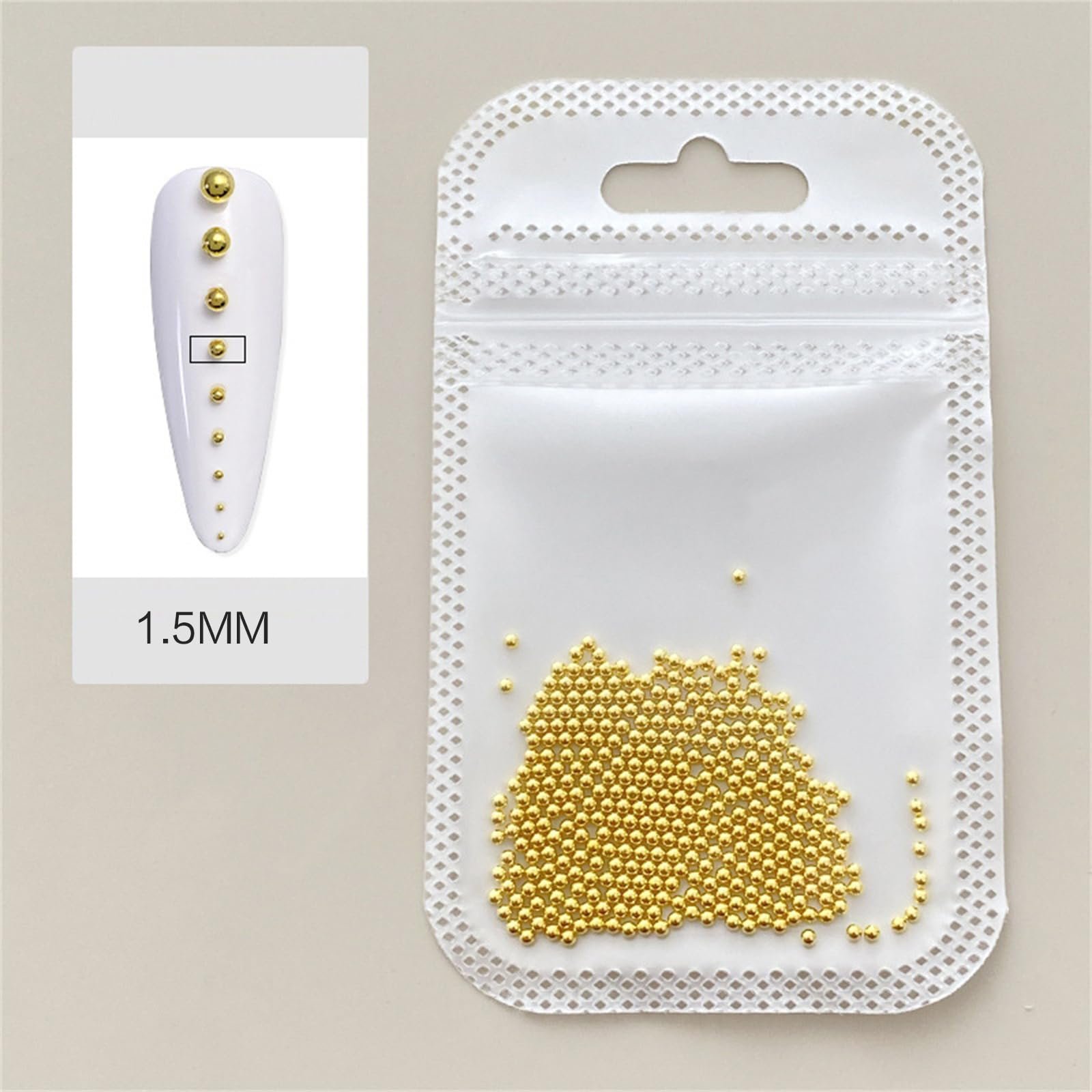 Икра для ногтей Золотая Серебряная Металлические бусины для ногтей Инструменты для маникюра для ногтей Украшения для ногтей Аксессуары, фото №7