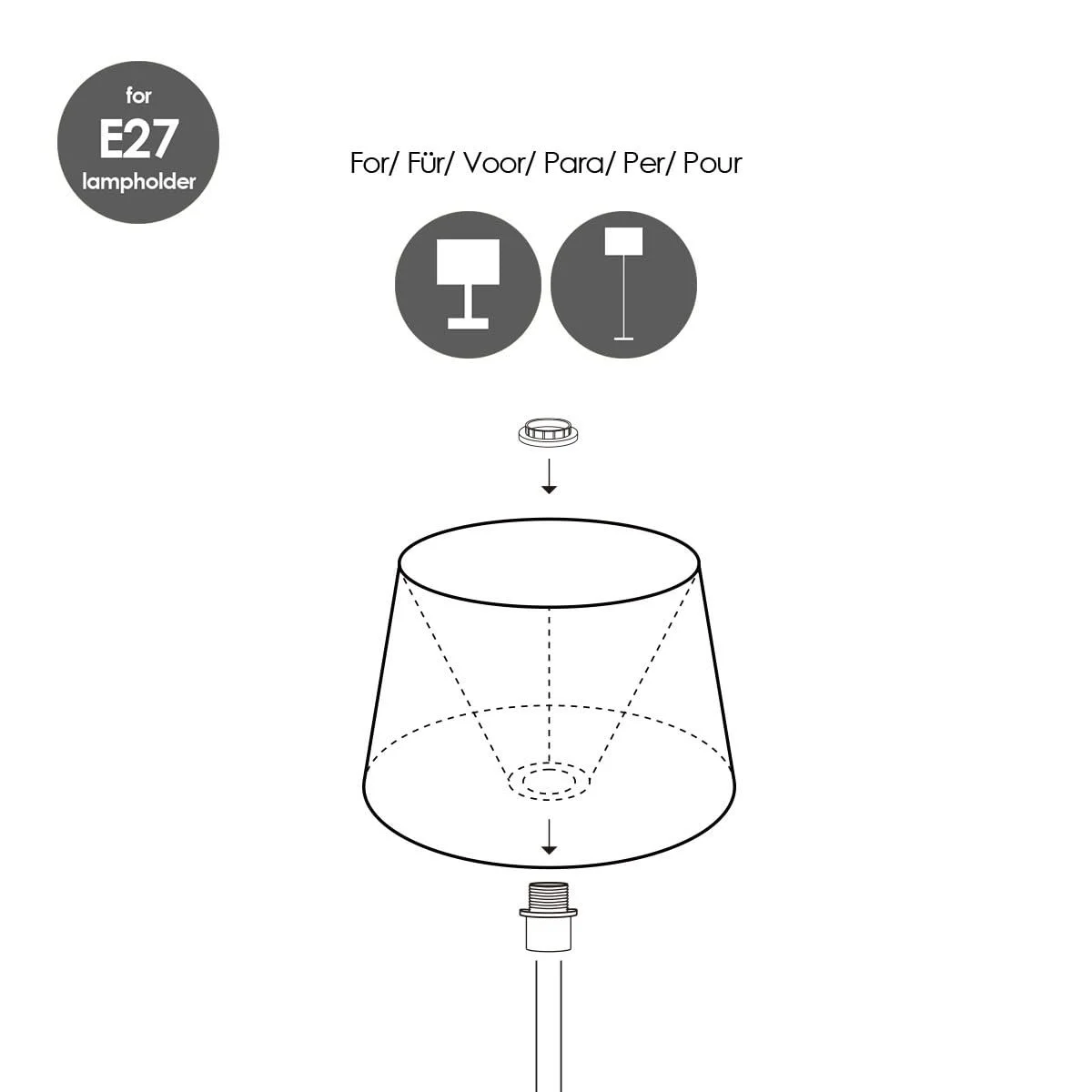 Настільна лампа Home Sweet Home Largo Modern 30/30/38 см латунь метал E27 зі шнуровим вимикачем біла, фото №8