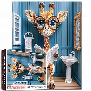 Купить Пазл Walarky Giraffe Cute Toilet Glasses Reading Newspaper 1000 деталей 68 x 50 см - Фото 1 Пазл Walarky Giraffe Cute Toilet Glasses Reading Newspaper 1000 деталей 68 x 50 см - Фото 1