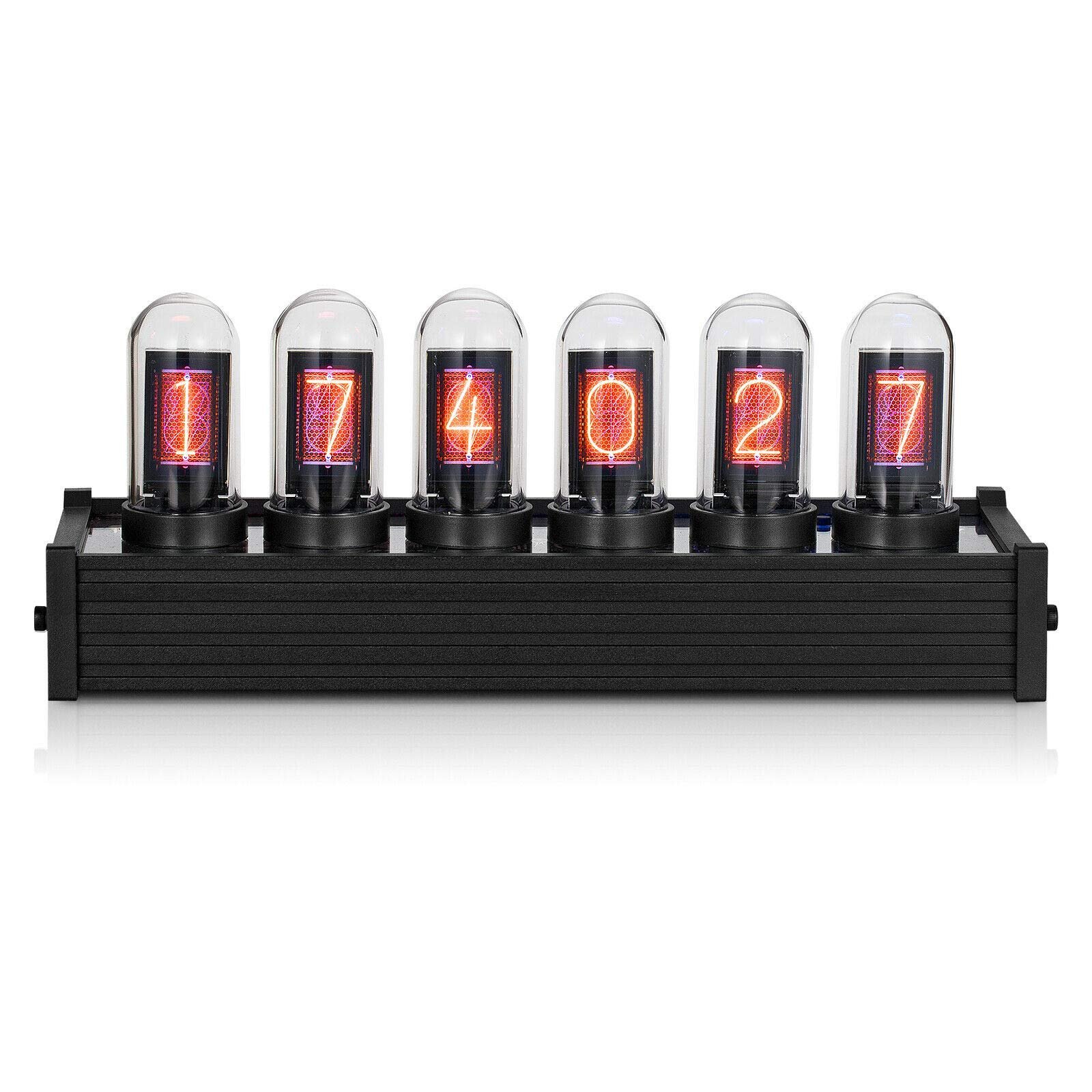 Цифровий годинник IPS Tube EleksTube Modern Великий дисплей Керування з ПК DIY Домашній декор Ретро Вінтажний годинник LED Чорний, фото №1