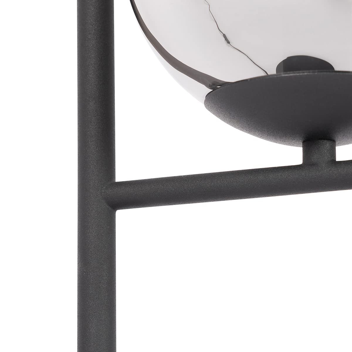 Настільна лампа Qazqa Design Art Deco Flore Чорна Димчасте скло Сталева куля E14, фото №5