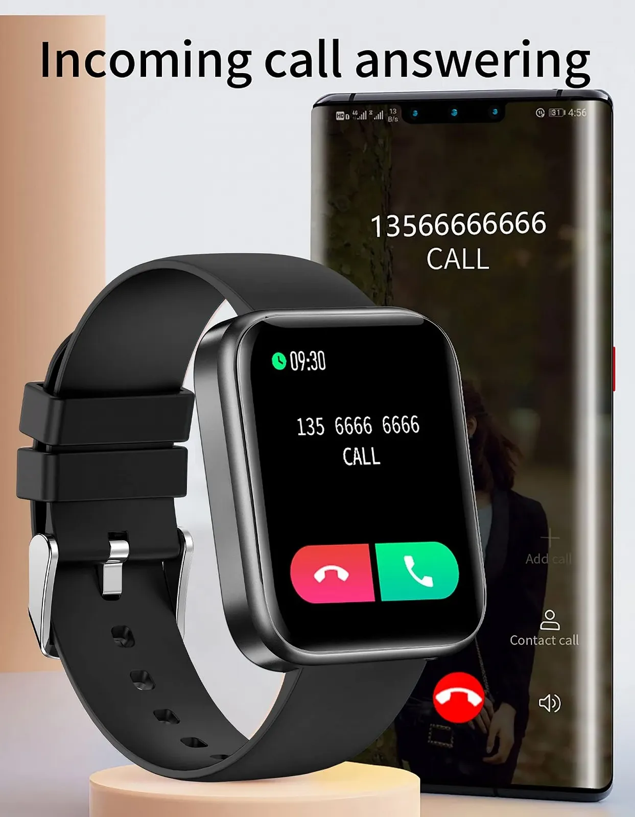 Смарт-часы с возможностью совершения звонков через динамик, 1,7-дюймовый сенсорный экран, прямое соединение с Bluetooth-наушниками, беспроводные, хранение музыки, поддержка Whatsapp, фитнес-трекер, измерение кровяного давления, монитор сердечного ритма, шагомер, спортивные часы, черные, фото №3 Смарт-часы с возможностью совершения звонков через динамик, 1,7-дюймовый сенсорный экран, прямое соединение с Bluetooth-наушниками, беспроводные, хранение музыки, поддержка Whatsapp, фитнес-трекер, измерение кровяного давления, монитор сердечного ритма, шагомер, спортивные часы, черные, фото №3