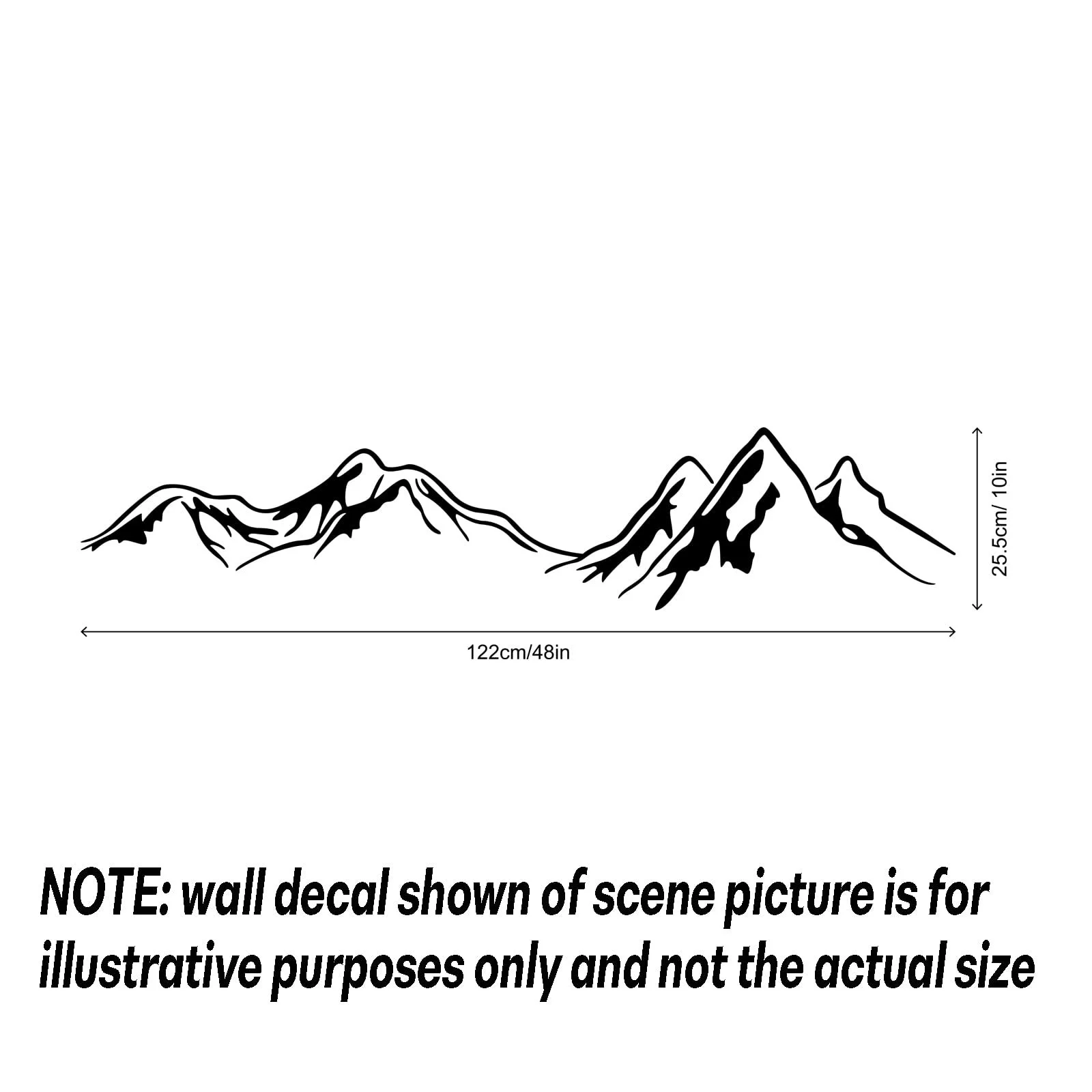 Наклейка на стіну Big Mountains Family Landscapes 112 x 25,5 см Black, фото №5