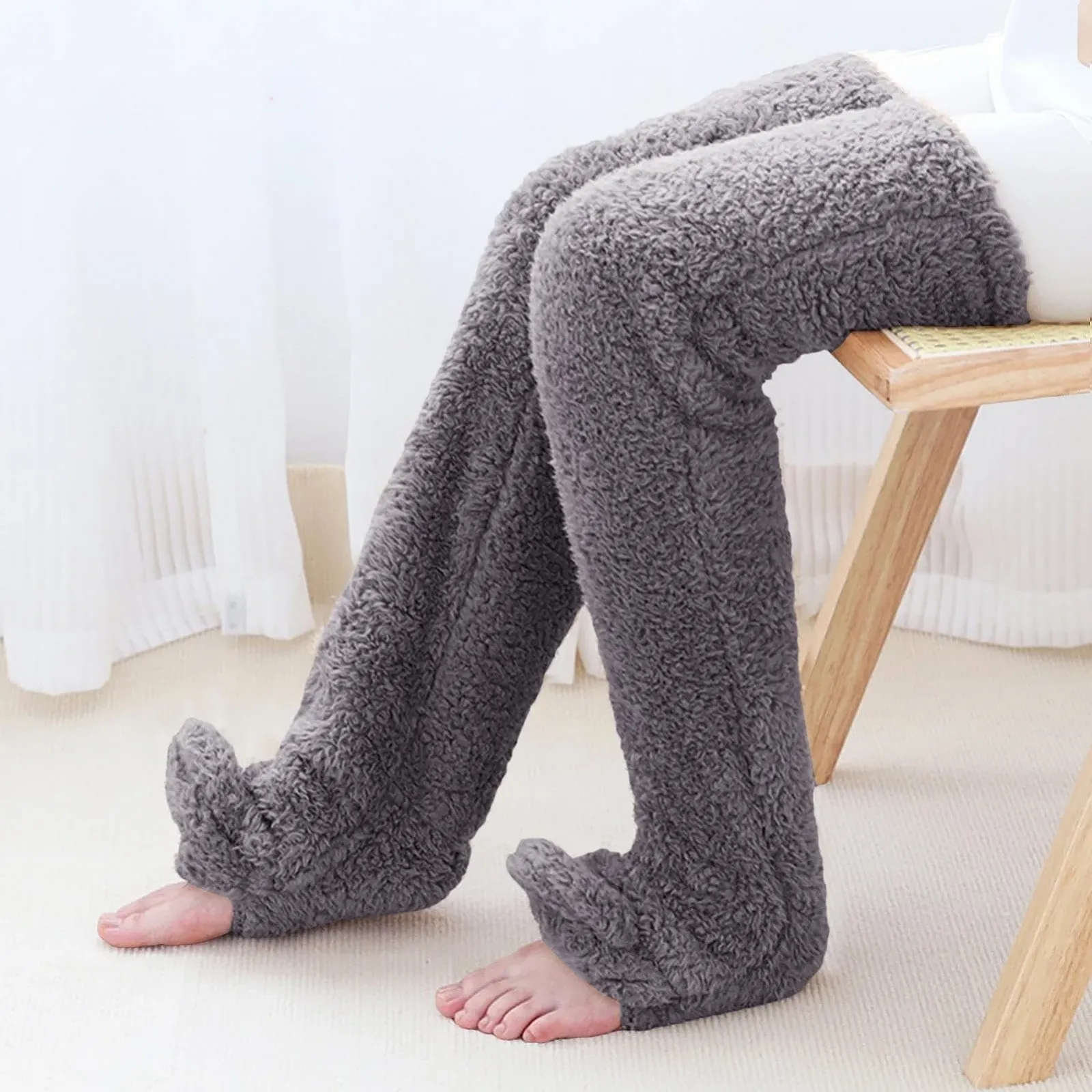 Плюшеві шкарпетки-капці Пухнасті 56 см Теплі, фото №3