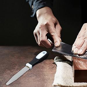 Точильний камінь Forgotten Steel Restilacoltelli двосторонній 140 мм з полірувальною пластиною та нековзним покриттям synthetic.ua - Фото 1