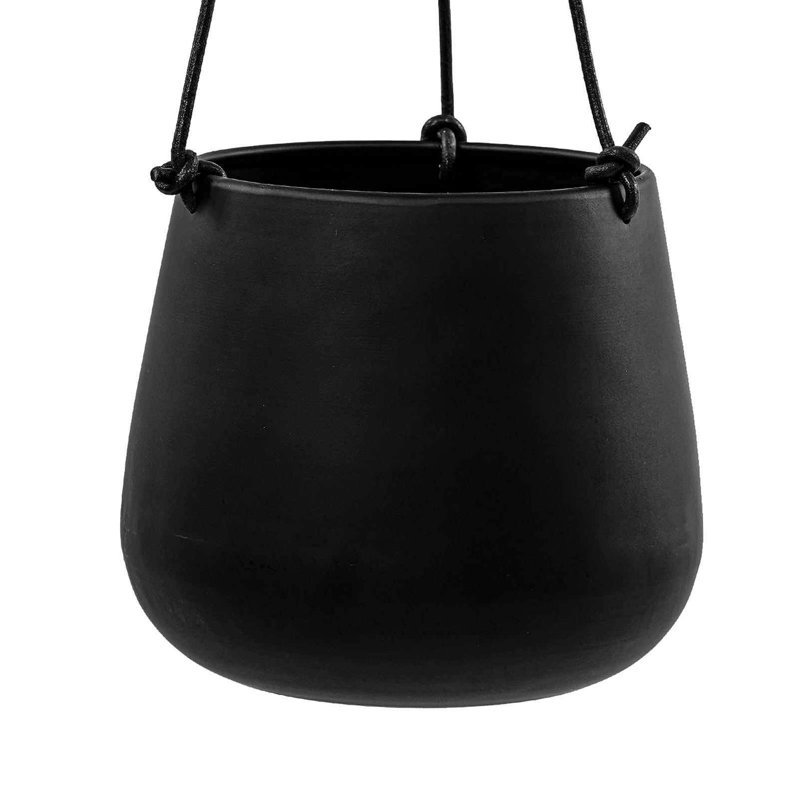Набір підвісних кашпо Olly & Rose 14 см металеві Матовий чорний 2 шт., фото №5 Набір підвісних кашпо Olly & Rose 14 см металеві Матовий чорний 2 шт., фото №5