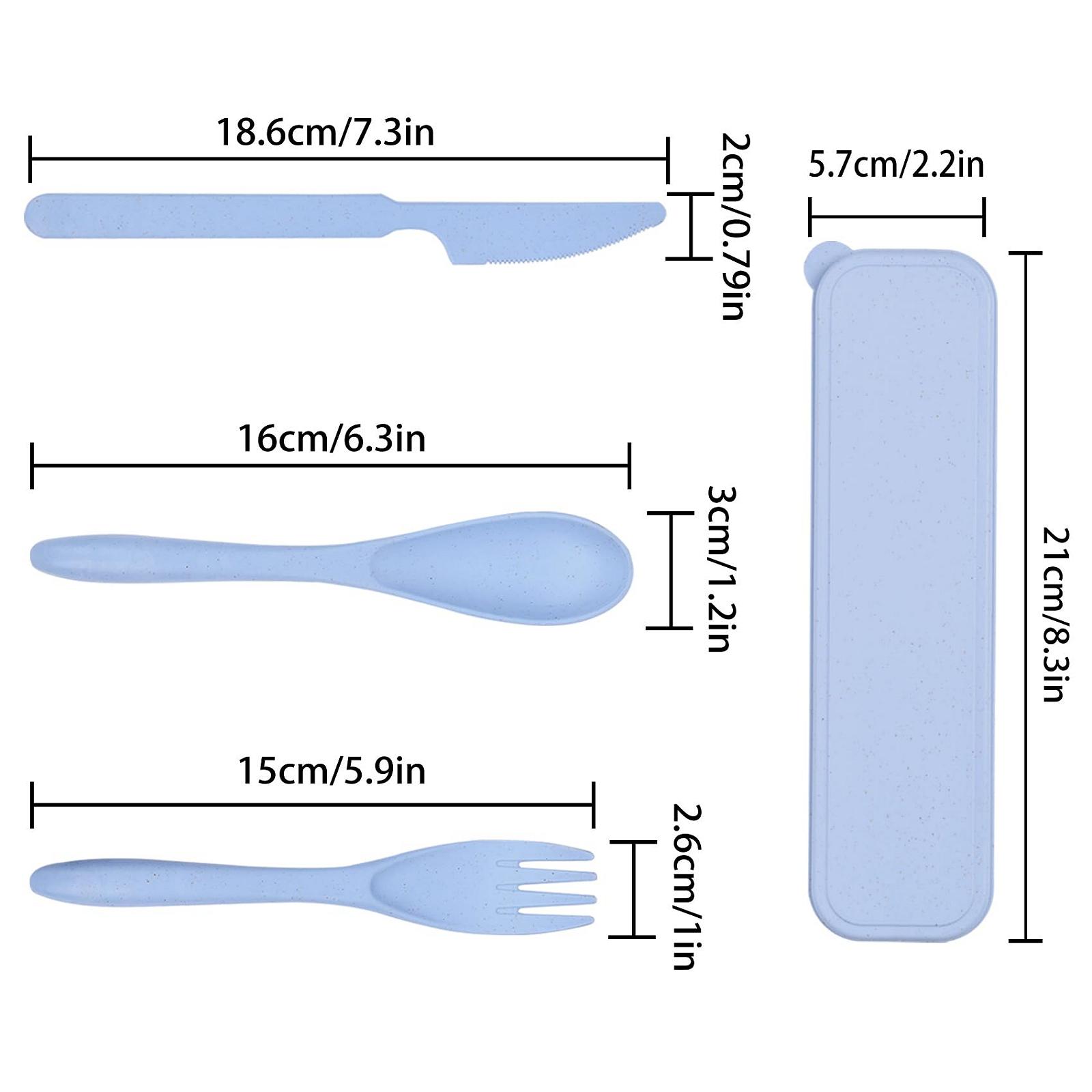 Набір столових приборів Jiayaus Plastic Reusable Camping Cutlery Set для 4 осіб, фото №2