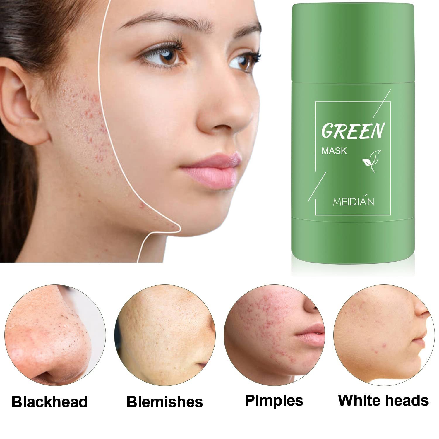 Маска-стик для очищения с зеленым чаем, для удаления черных точек, с глиной для очищения лица, увлажняет, контролирует жирность, глубоко очищает поры, улучшает состояние кожи, для женщин, мужчин, для всех типов кожи, фото №5