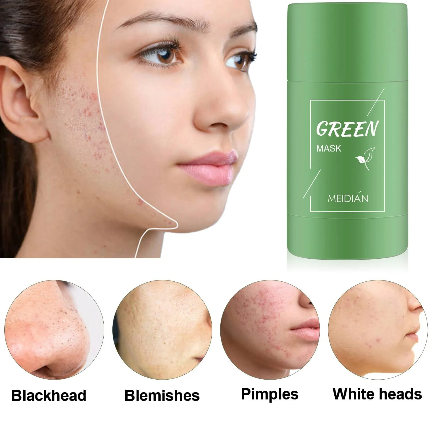 Маска-стік для очищення з зеленим чаєм, для видалення чорних цяток, фото №5