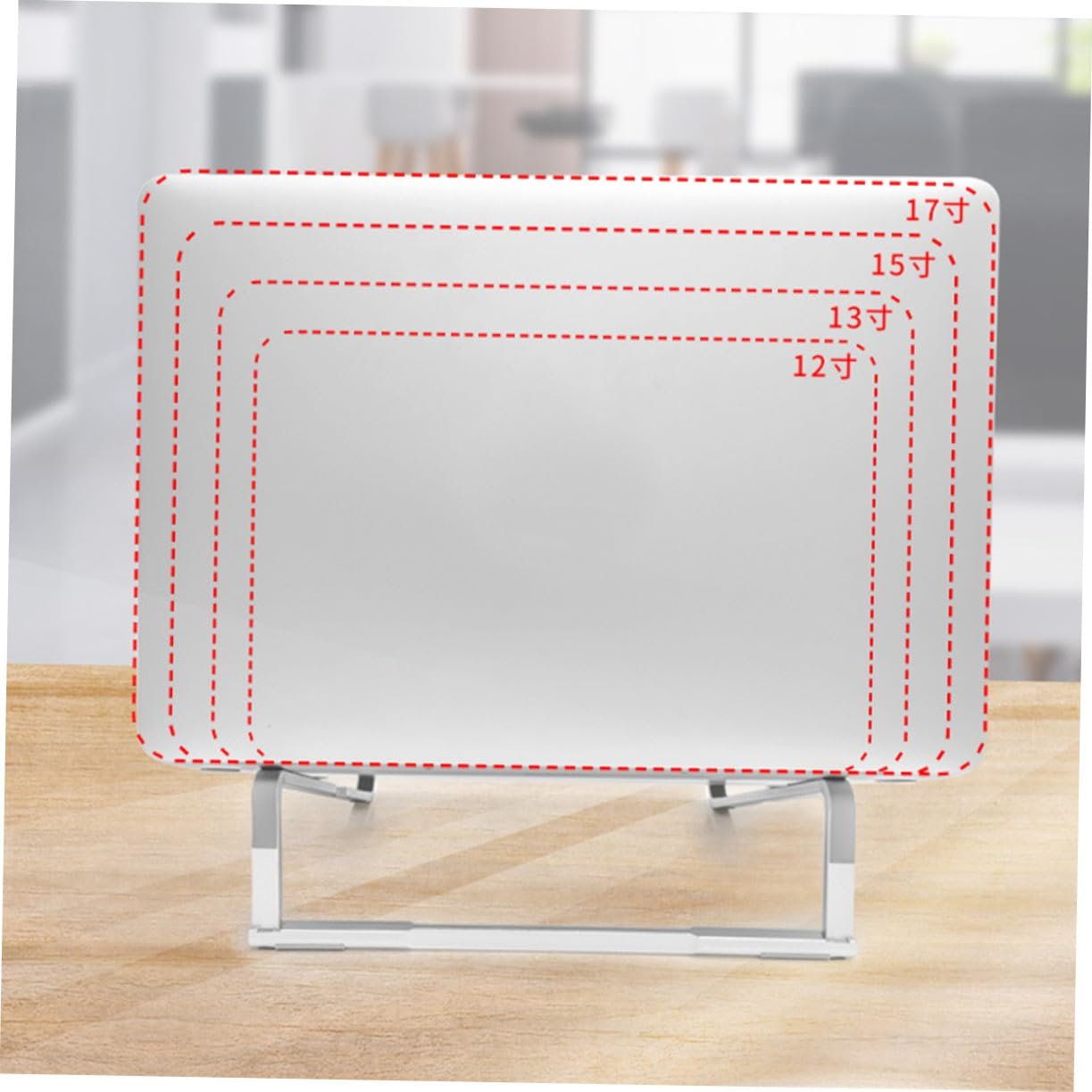Підставка для ноутбука складана з міцного алюмінію для столу та в дорозі, компактна, сумісна з різними брендами, фото №6