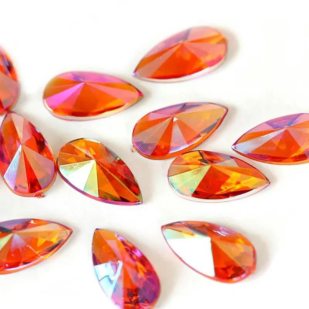 Каплевидные Акриловые Стразы 9x18мм Розовый AB, фото №3