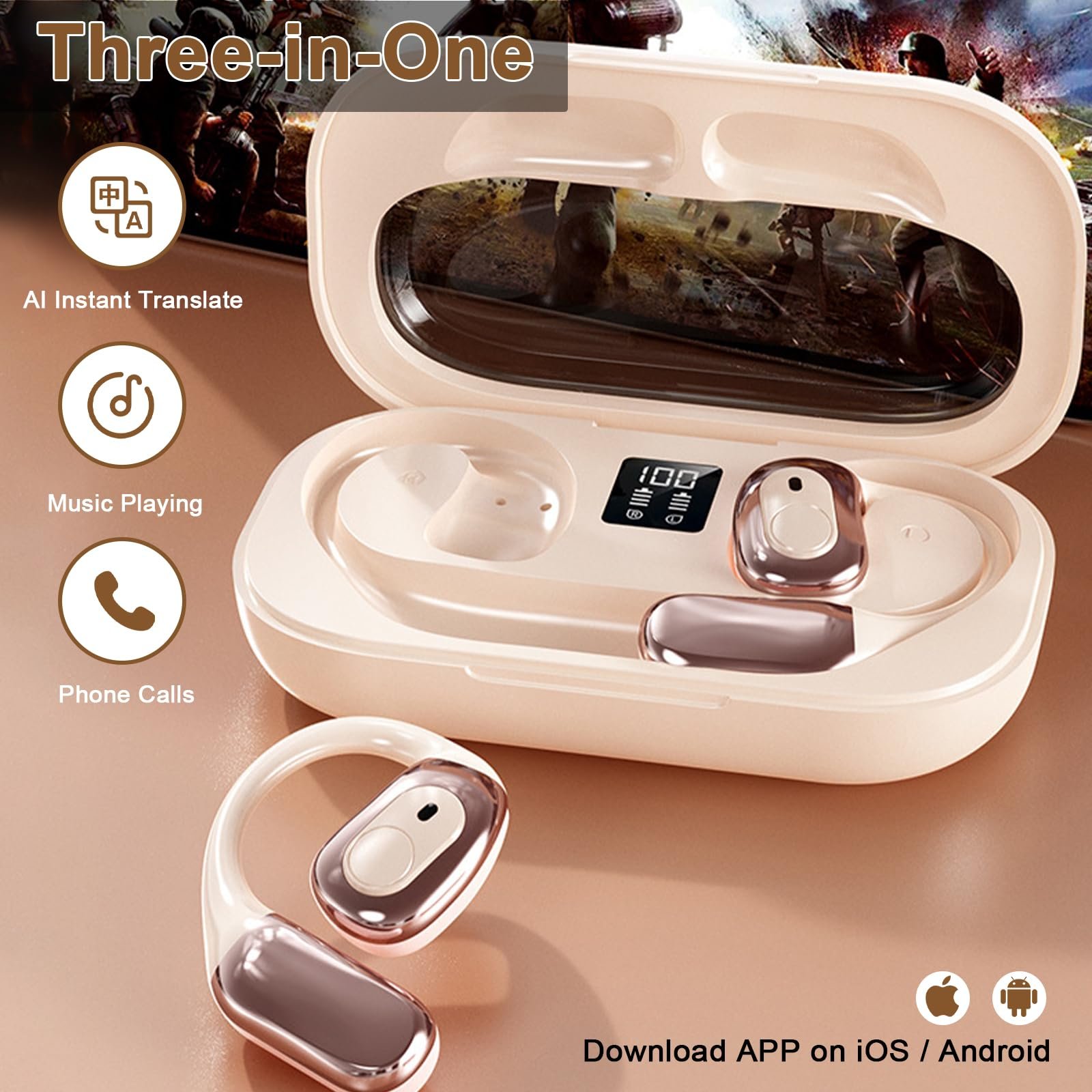 Навушники-перекладачі Bluetooth, 142 мови онлайн, фото №4