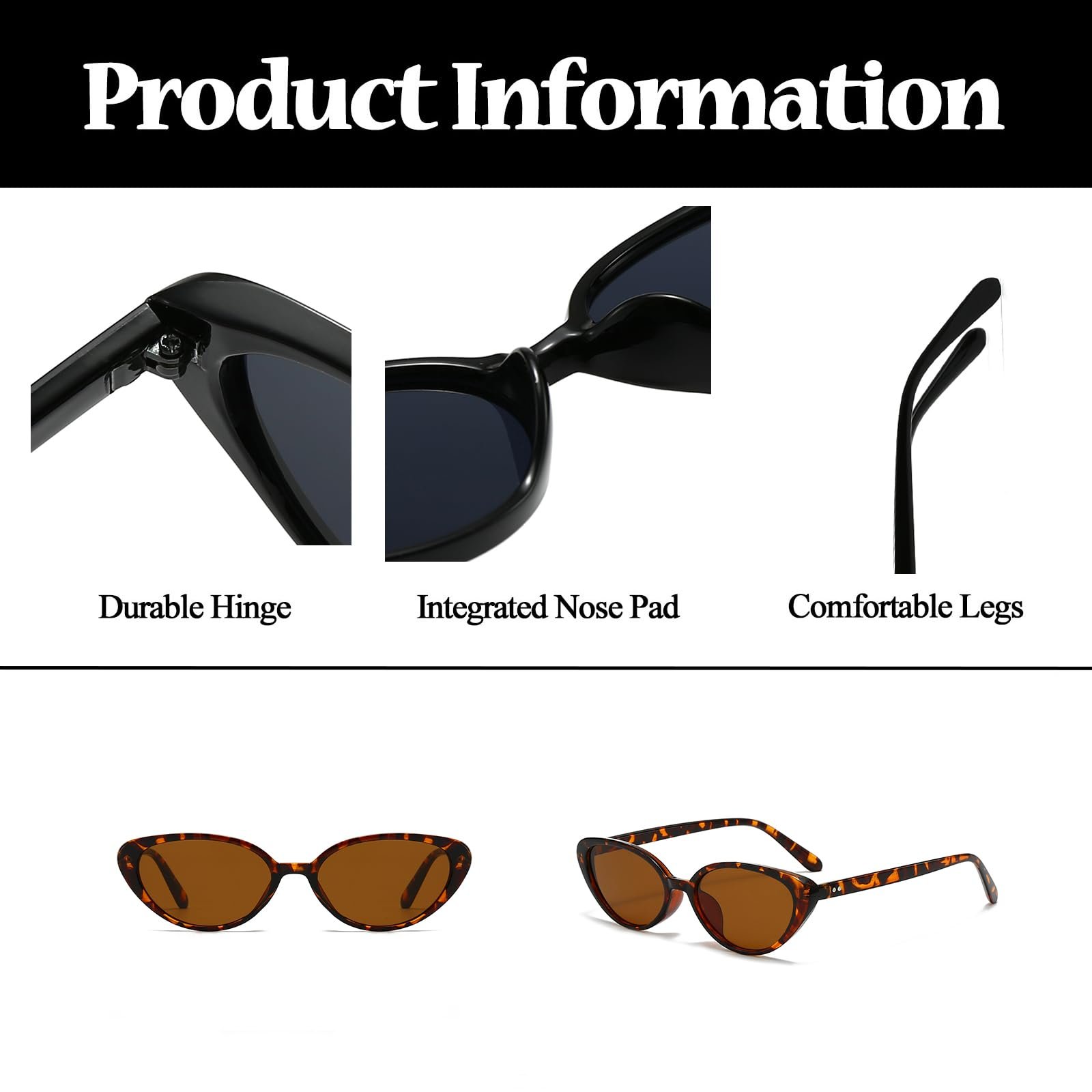 Сонцезахисні окуляри Овальні LJCZKA Ретро Чоловічі та Жіночі, 90-ті, Маленькі Котячі, фото №5