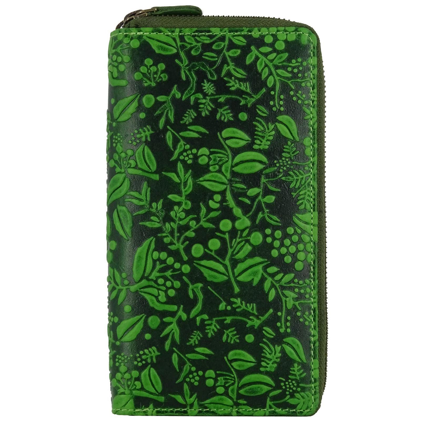 Кошелек Hill Burry RFID XXL Большой Кошелек Кожаный Кошелек для Женщин Длинный Кошелек Зеленый с Цветочным Узором (20 x 11 x 3.5 см) Зеленый, фото №5