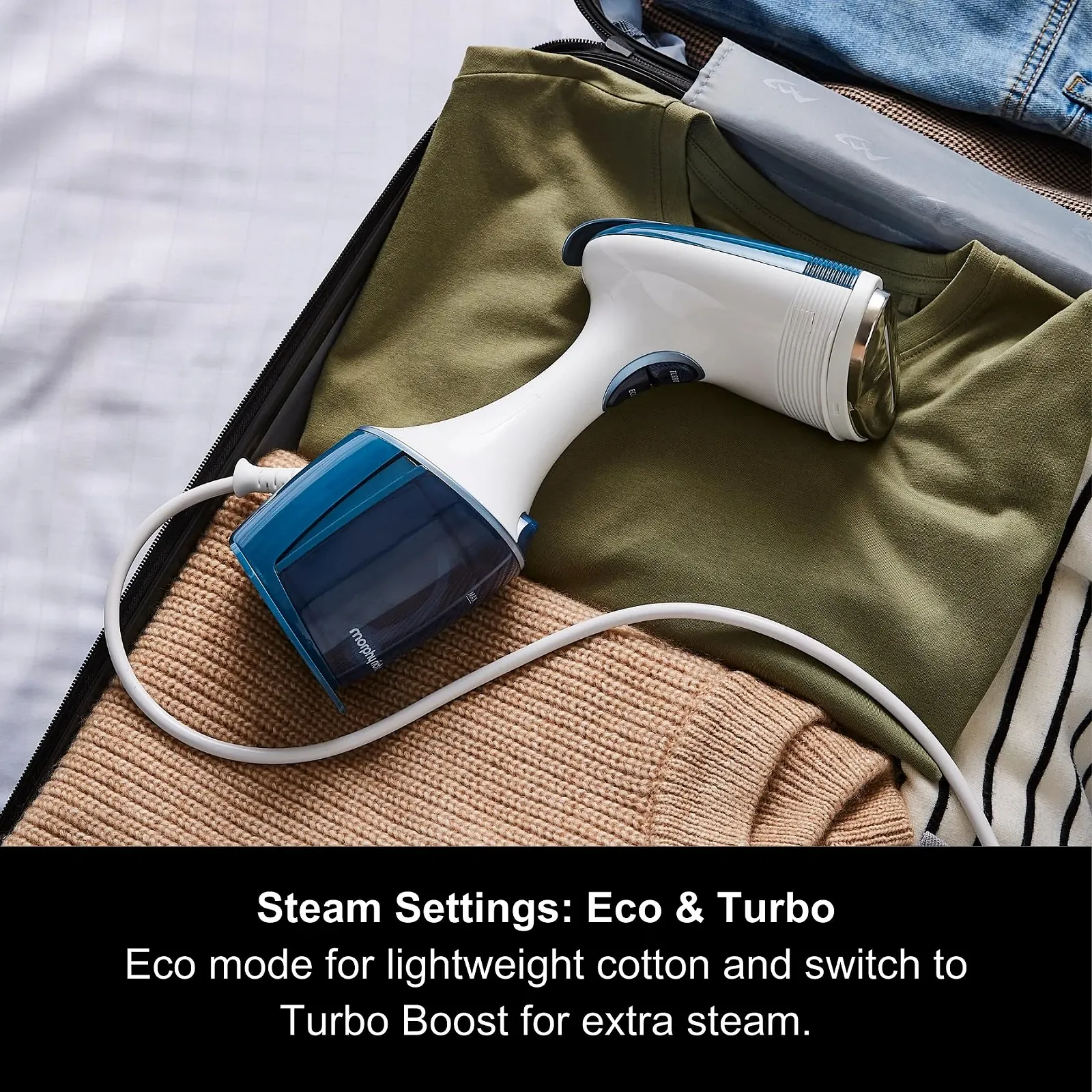 Вертикальный отпариватель Morphy Richards 361000 1750 Вт Белый/Голубой, фото №2