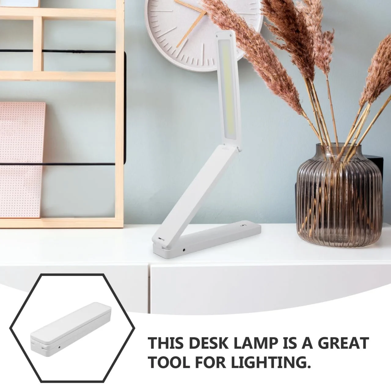 Настольная лампа HOMSFOU LED складная портативная регулируемая аккумуляторная/USB Flicker-Free, фото №8