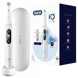 Электрическая зубная щетка Oral-B iO Series 6, 5 режимов чистки, магнитная технология, дисплей и дорожный футляр, белый - Фото 1