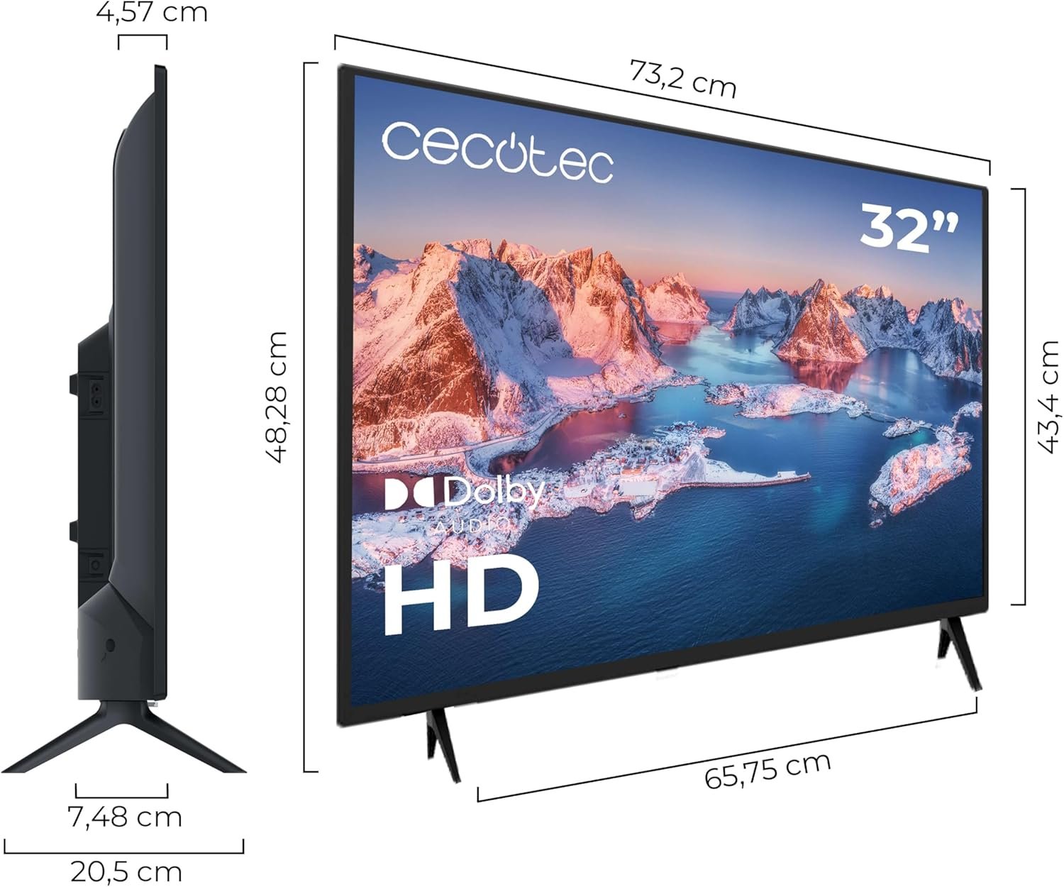 Телевизор 32" Cecotec 0 Series 0032S / HD / 60 Гц / LCD / T2, фото №3