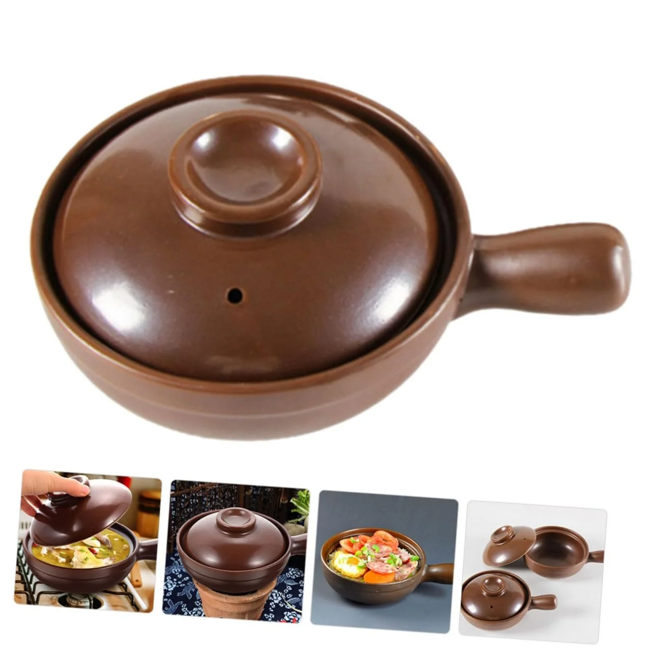 Каструля-кокотниця LIFKOME керамічна жаростійка з кришкою, фото №4