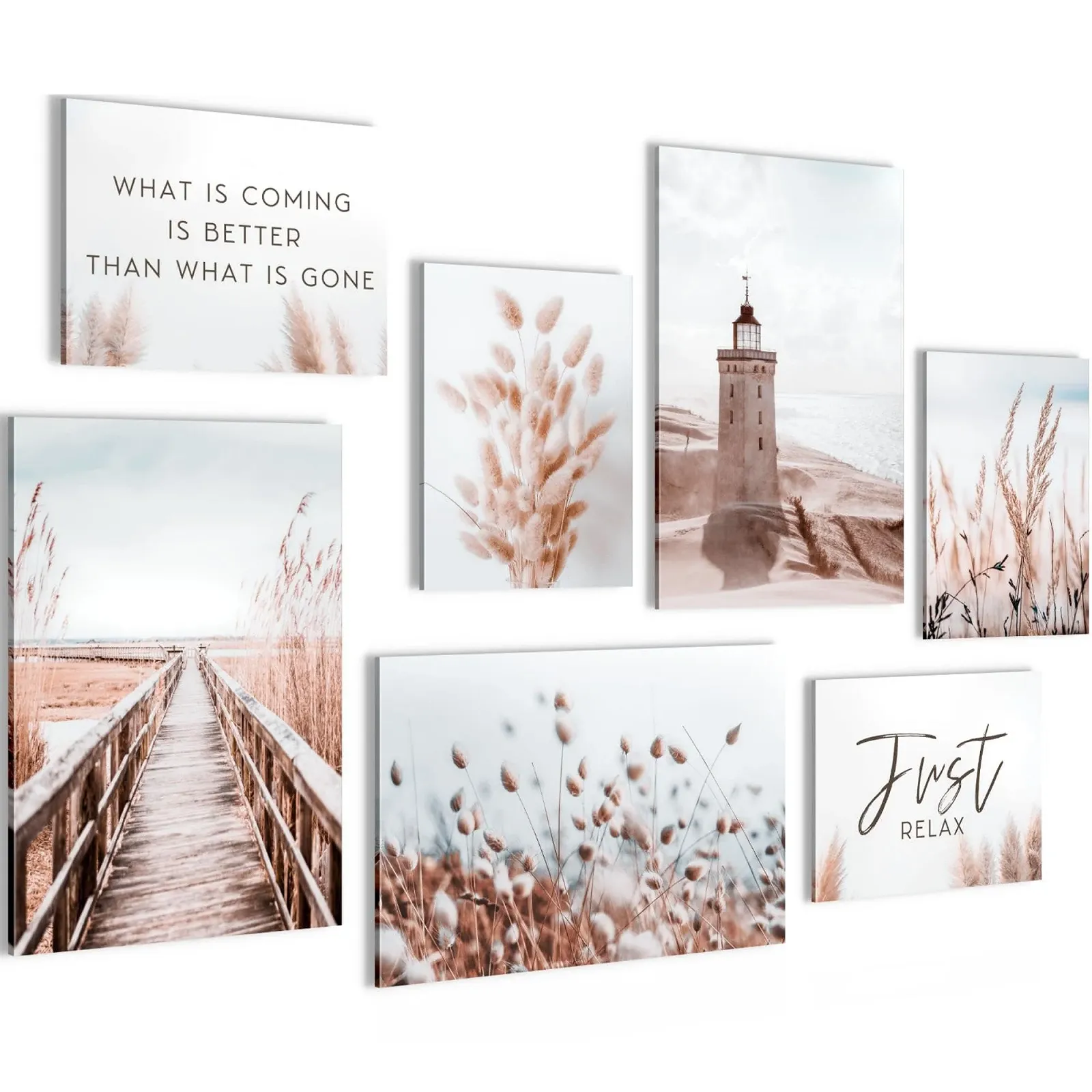 Настенная картина Novart Pictures Light Tower Boho Sea 7 шт. Бежевая, фото №1 Настенная картина Novart Pictures Light Tower Boho Sea 7 шт. Бежевая, фото №1