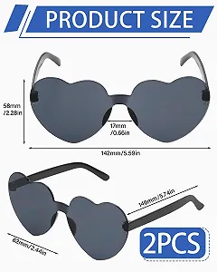 Солнцезащитные очки TPZORJX Форма сердца, 2 шт, Черный synthetic.ua - Фото 1