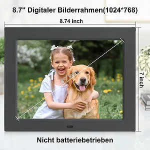 Цифровая фоторамка TSITSC 8.7 дюйма 1024 x 768 IPS Screen Remote Control USB SD Black synthetic.ua - Фото 1
