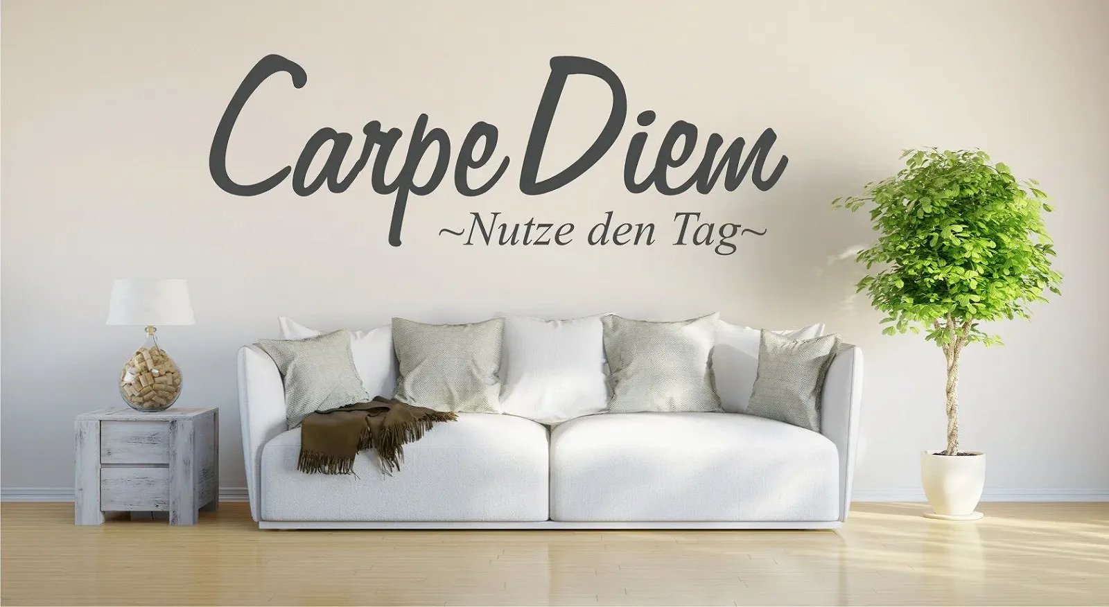 Наклейка на стену INDIGOS UG Carpe Diem 90 x 28 см Антрацит, фото №1