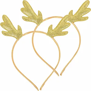Обруч для волос с рожками оленя Блестящий, 2 шт - Фото 1