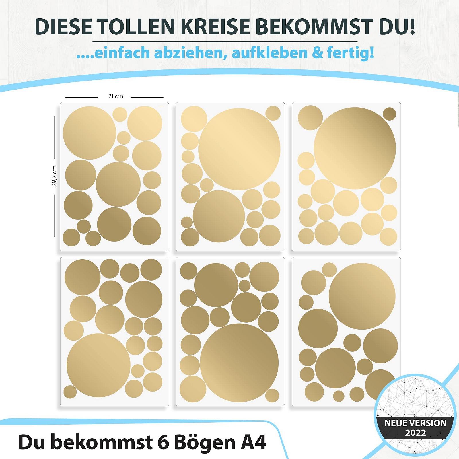 Наклейки на стену ELES VIDA Dots 100 шт. Золотистые круги для детской комнаты, фото №3