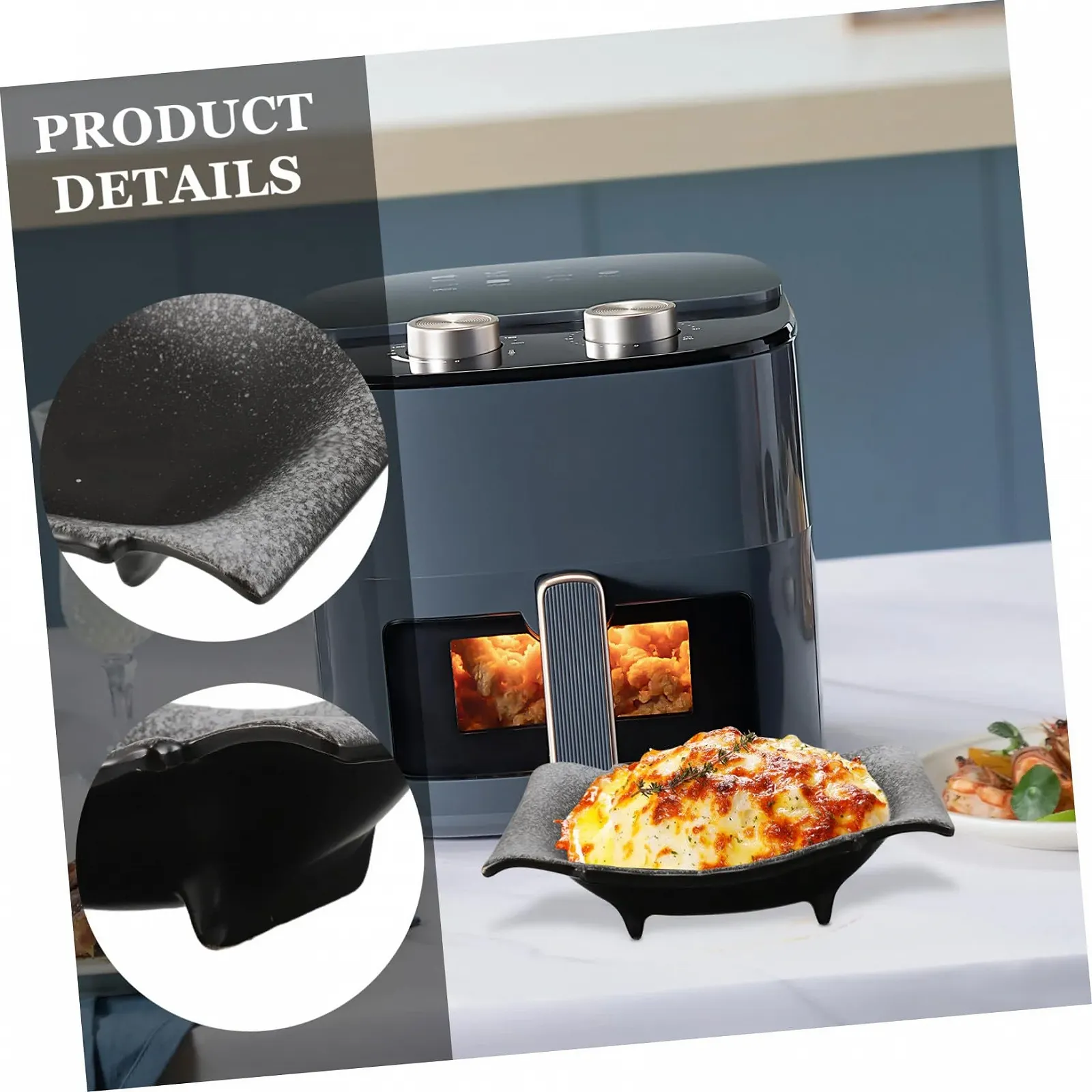 Форма для запікання GLEAVI керамічна прямокутна з ручками, фото №6